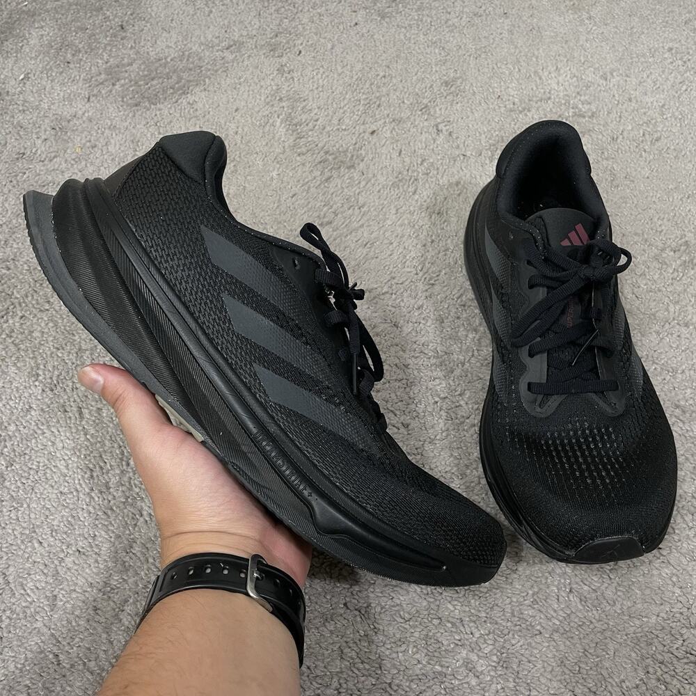 Adidas Supernova Rise Running Shoes Mens Size 10.5 Triple Black Sneakers IG5843